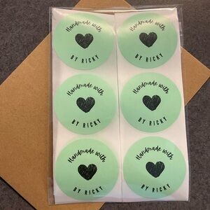 100 Personalized Handmade With Love Heart 1 Stickers